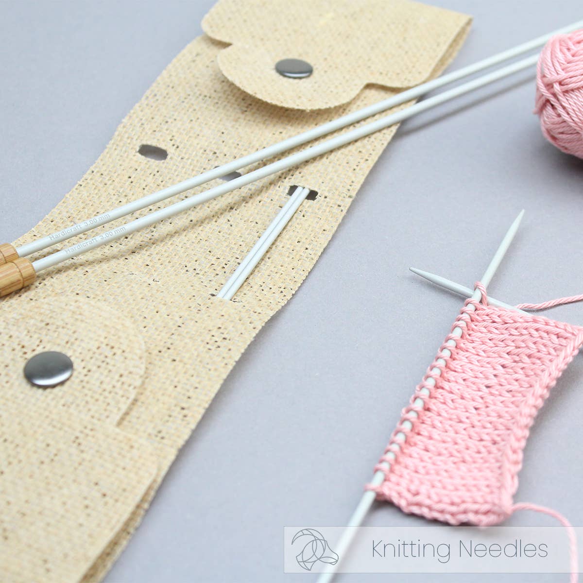 DIY Haberdashery - Aluminum Knitting Needle Set, US Sizes 0, 1.5 & 2.5, 9.8 Inch Knitting Needles with Bamboo Knobs