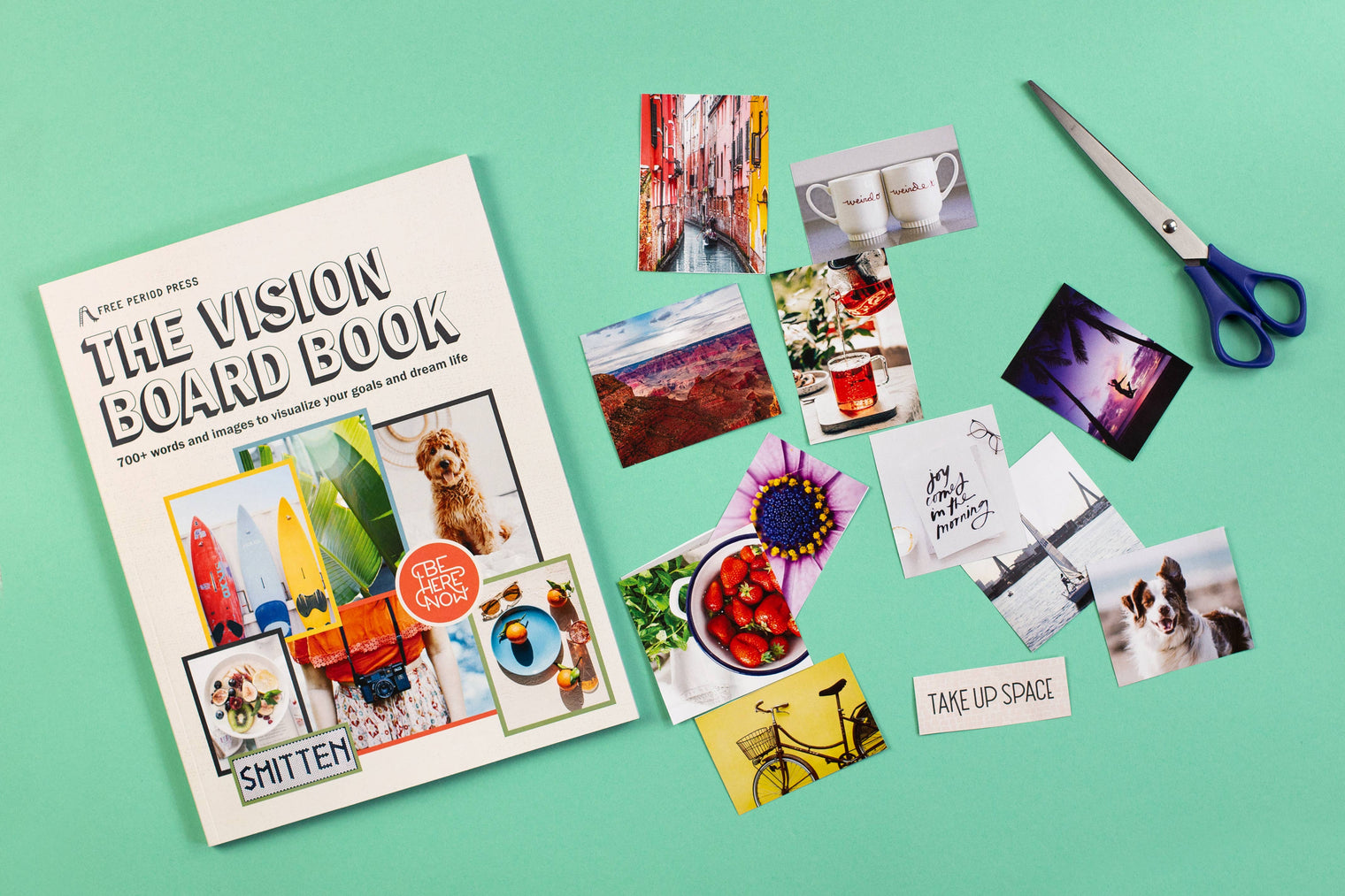 The Vision Board Book – 700+ Words & Images Vision Board Kit by Free Period Press