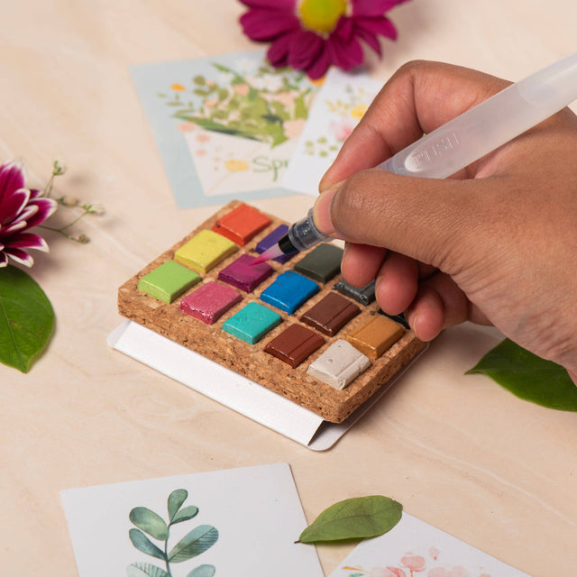 Metallic Watercolor Pans – 15 Colors (Cork Palette, Case Pack of 5), by Viviva Colors