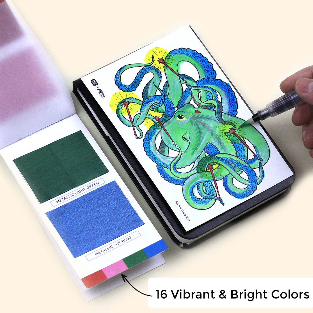 Spring Color sheets – 16 Handmade Watercolors (Including Metallic Shades), by Viviva Colors
