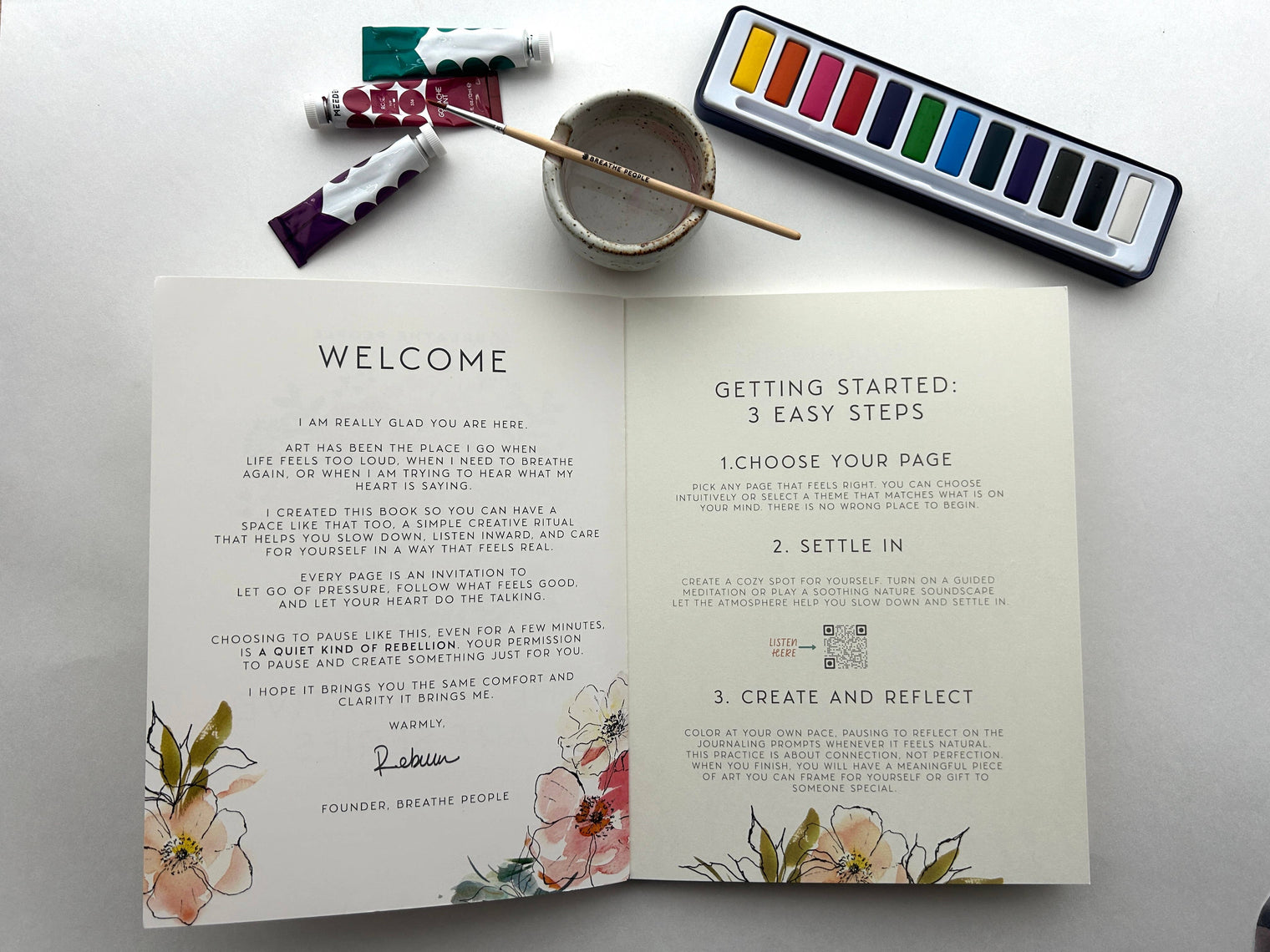 Meditative Art Book – 16 Pages Guided Creative Ritual Coloring & Reflection Workbook