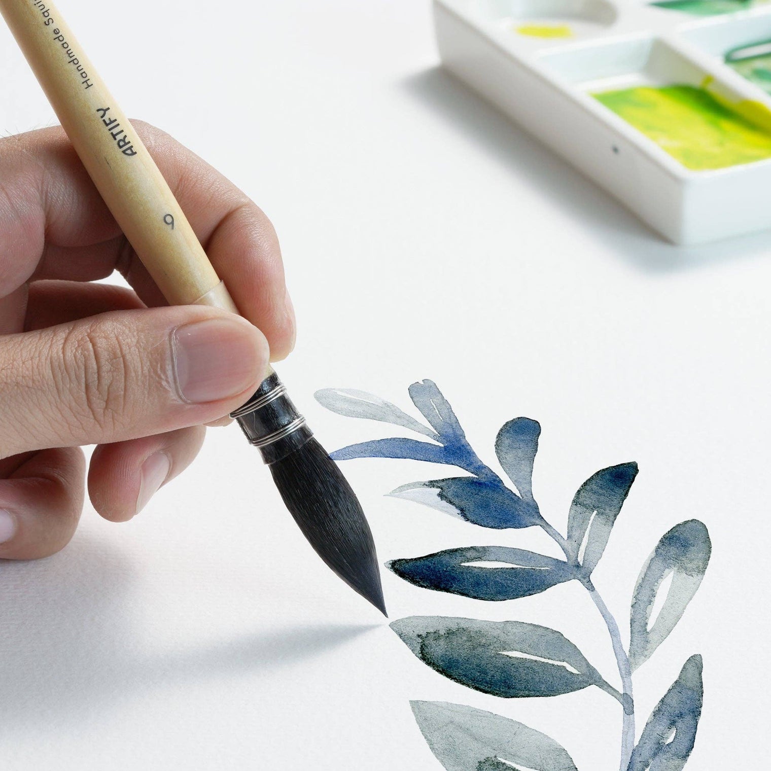 ARTIFY Professional Squirrel Hair Watercolor Brush Set – Sizes 0, 2, 4