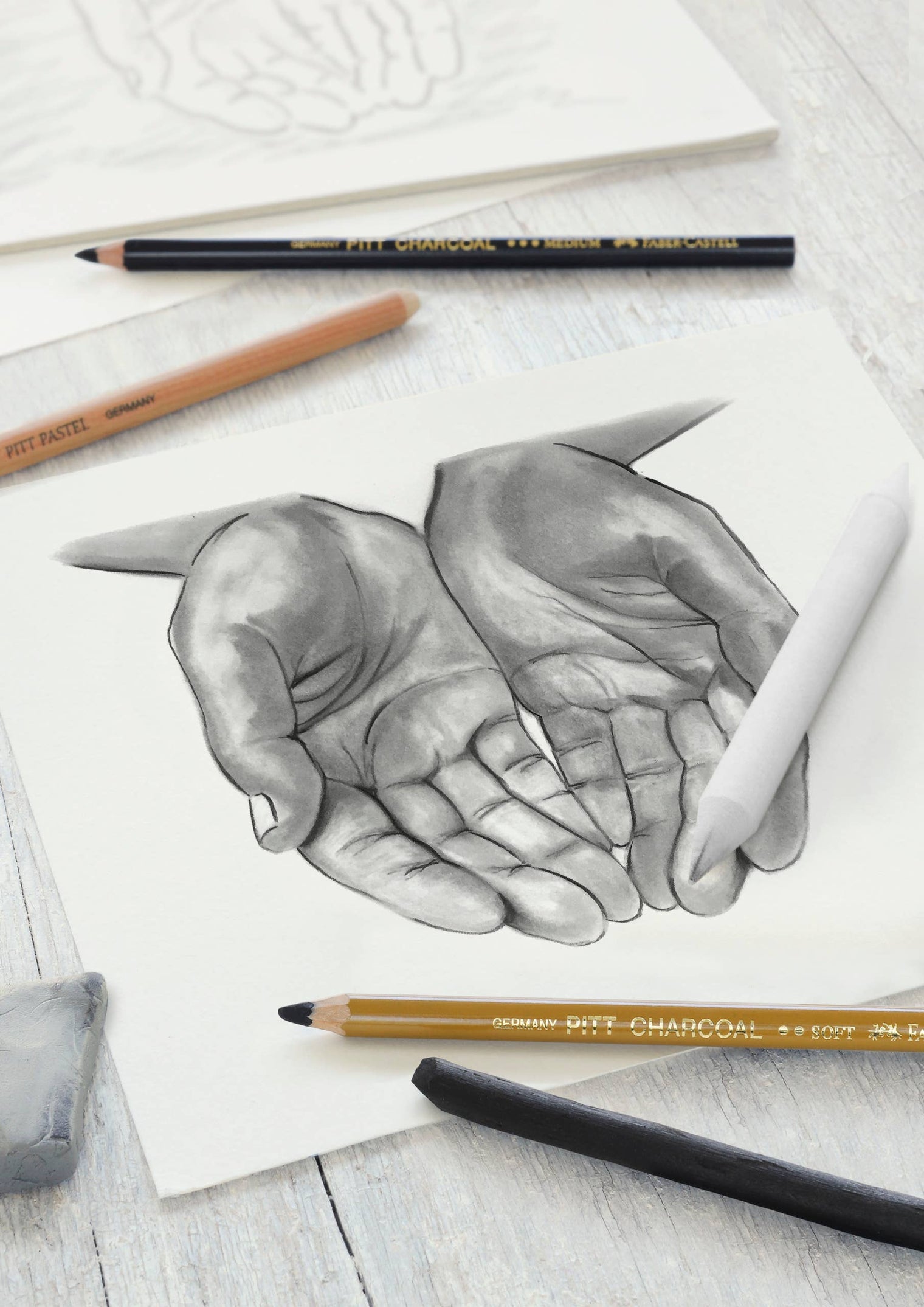 7-Piece Professional Charcoal Sketch Set for Drawing, by Faber-Castell