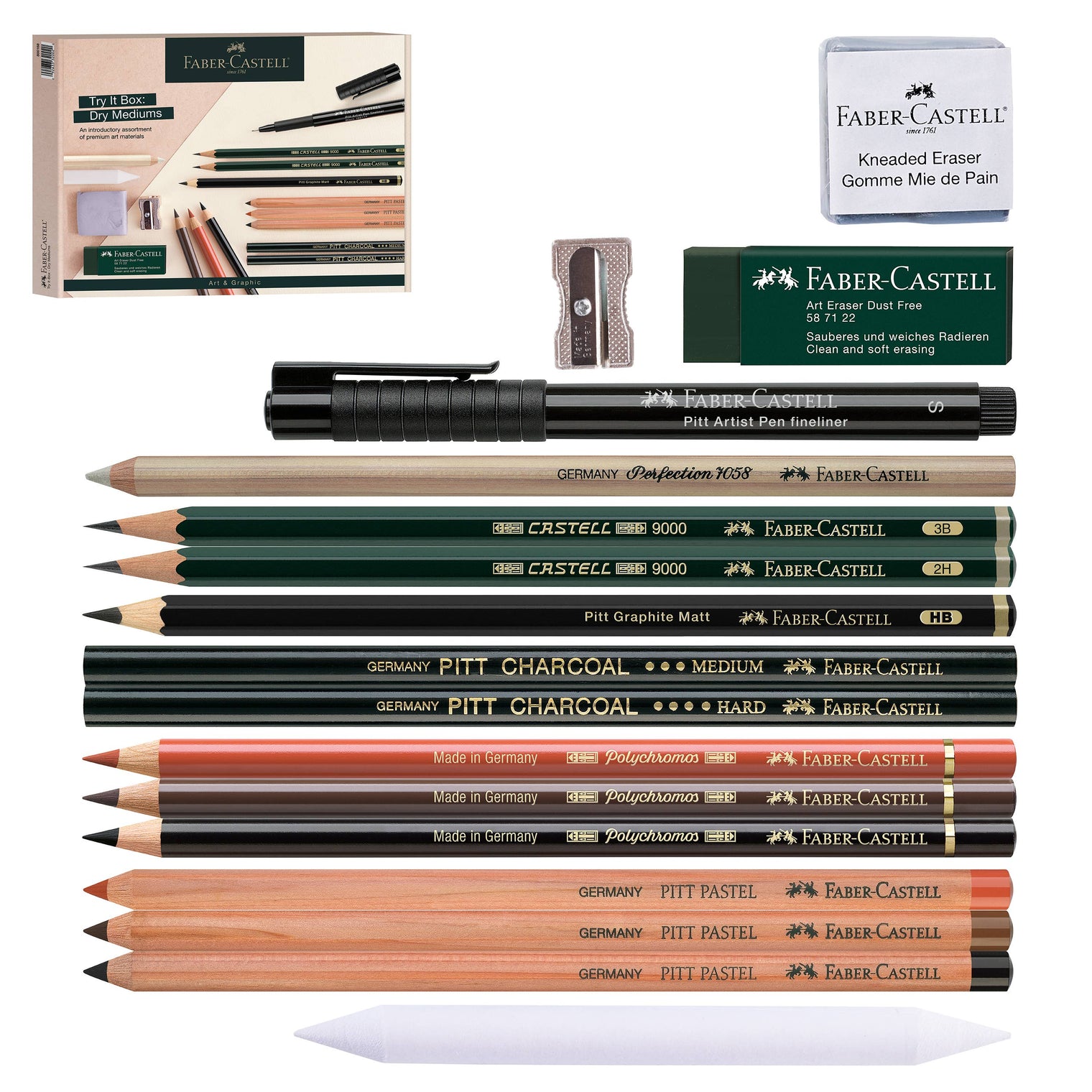 Art & Graphic Try It Box – Dry Mediums Assortment Set, by Faber-Castell