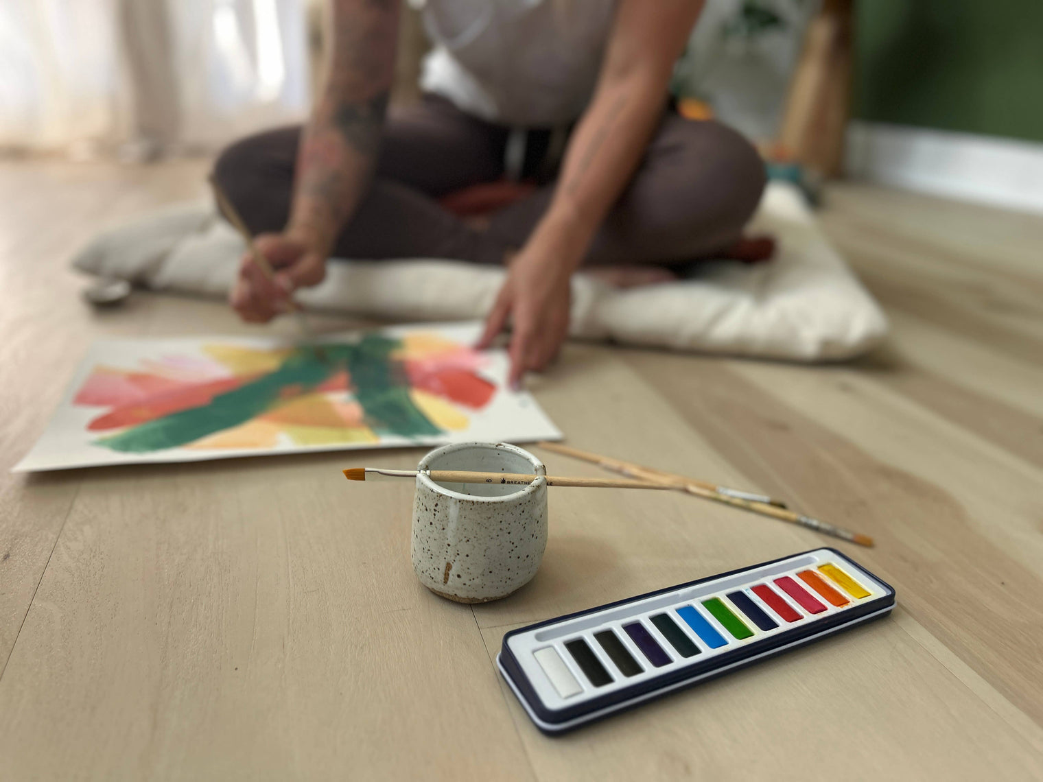 Gentle Transitions Meditative Art Kit – Watercolor, Journaling & Meditation Kit