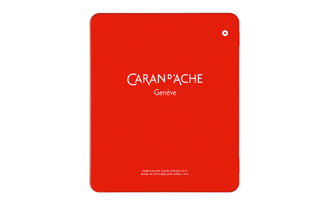 Caran d’Ache Set of 15 FIBRALO Brush Fibre Pens – Water-Soluble Brush Tip Markers in Metal Box