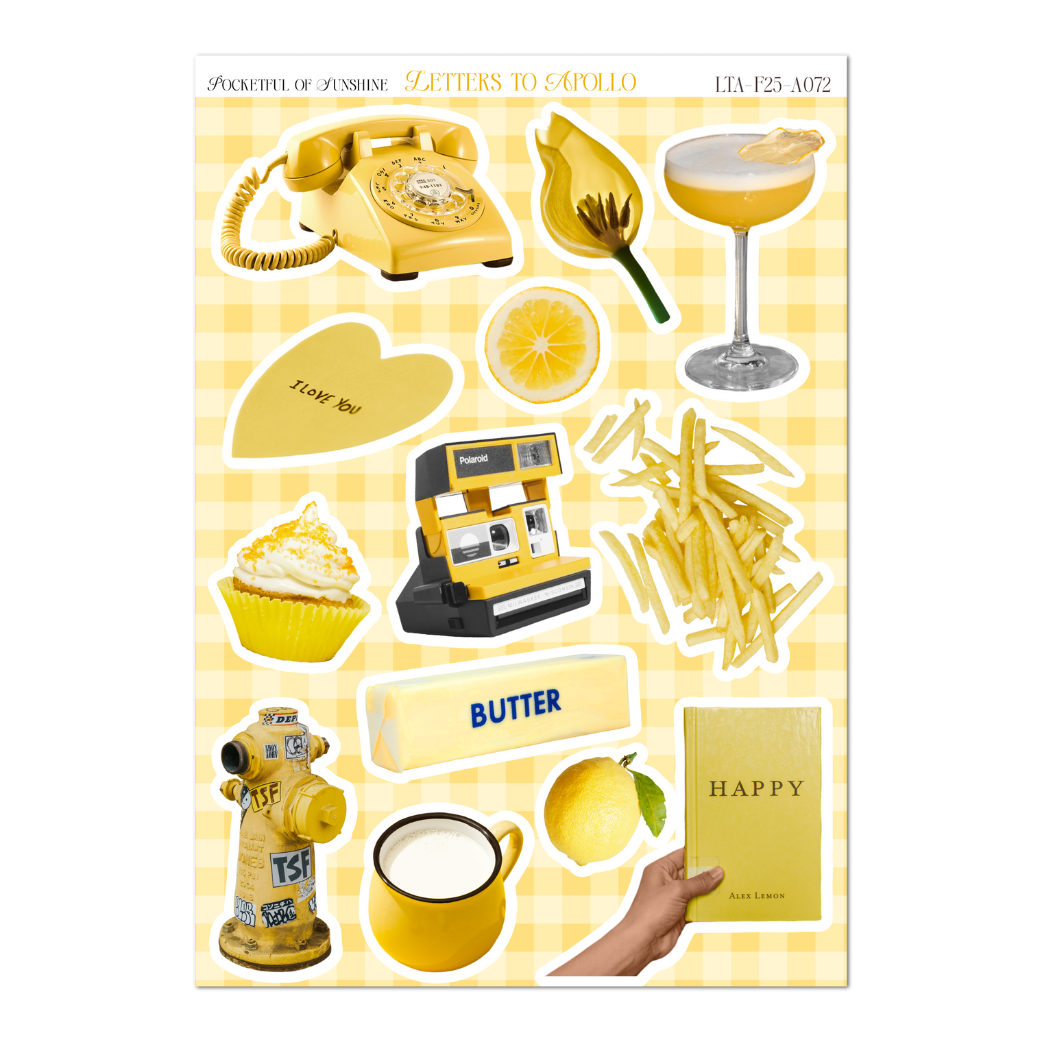 Pocketful of Sunshine Sticker Sheet – 5 x 7 Inch Matte Paper Decorative Stickers