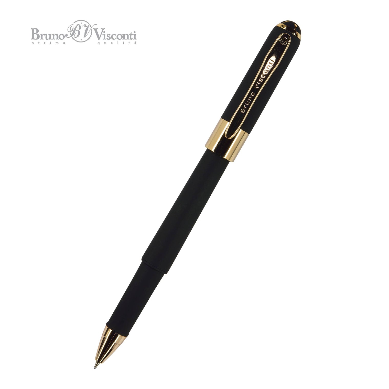 Monaco Black Ballpoint Pen (Single Pen) – Soft Touch 0.5mm Black Ink, BV by Bruno Visconti
