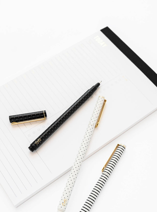 White Pindot Felt Tip Pen (Single Pen) – Black Ink Writing Pen