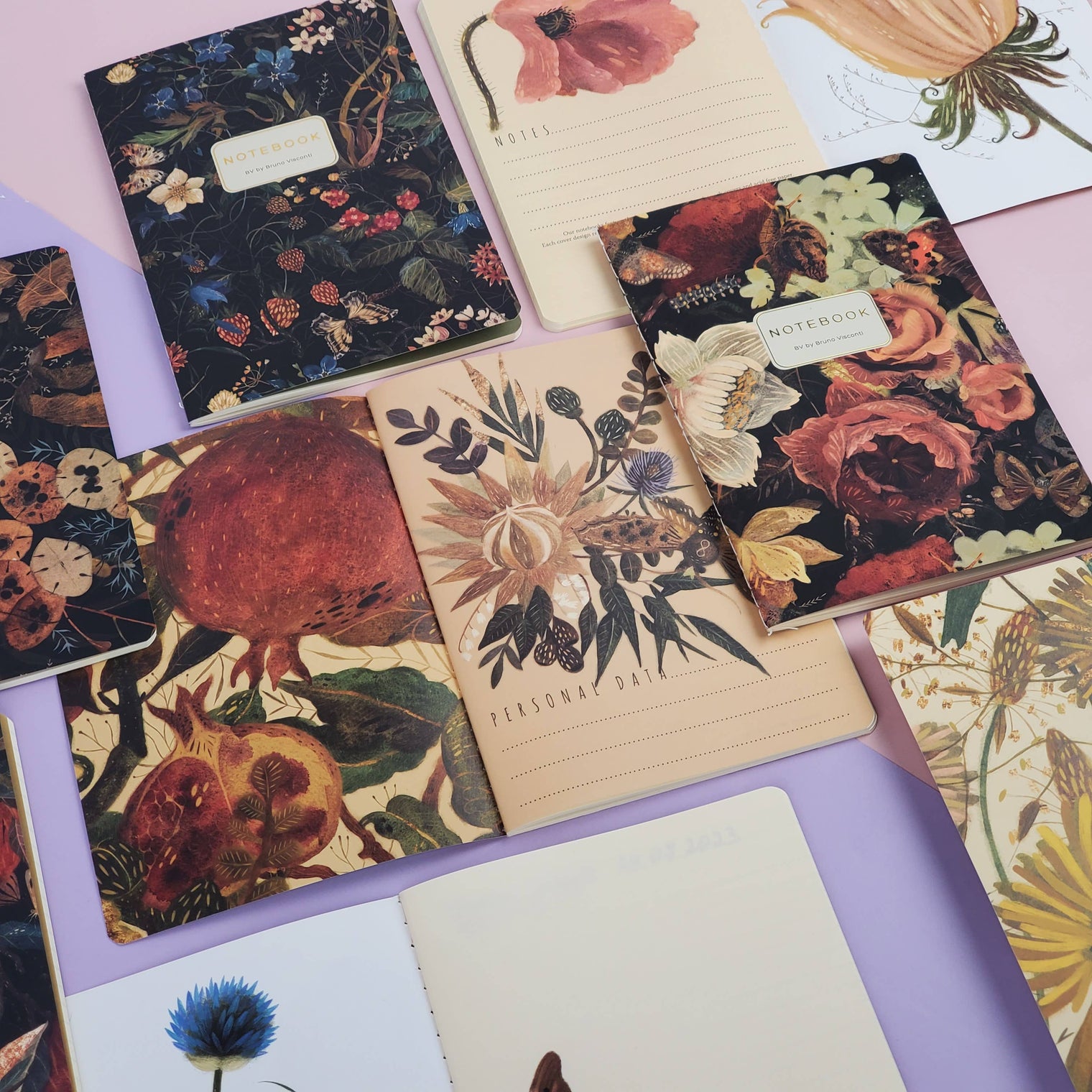 Forest Flowers Notebook – Ruled Journal 8.27 x 5.83 in, 40 Pages, BV by Bruno Visconti