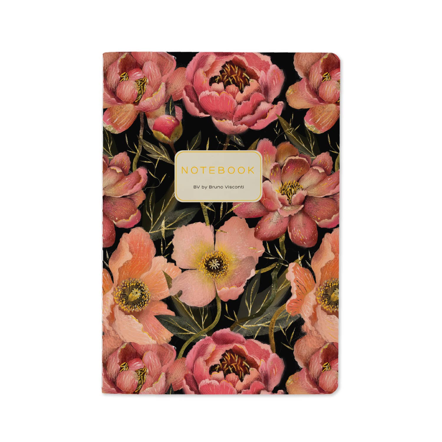 A5 Notebook, Pink Blossoms – Ruled Journal 8.27 x 5.83 in, 40 Pages, BV by Bruno Visconti