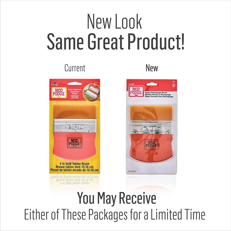 Mod Podge Large Decoupage Brush – 4" Premium Synthetic Flat Brush