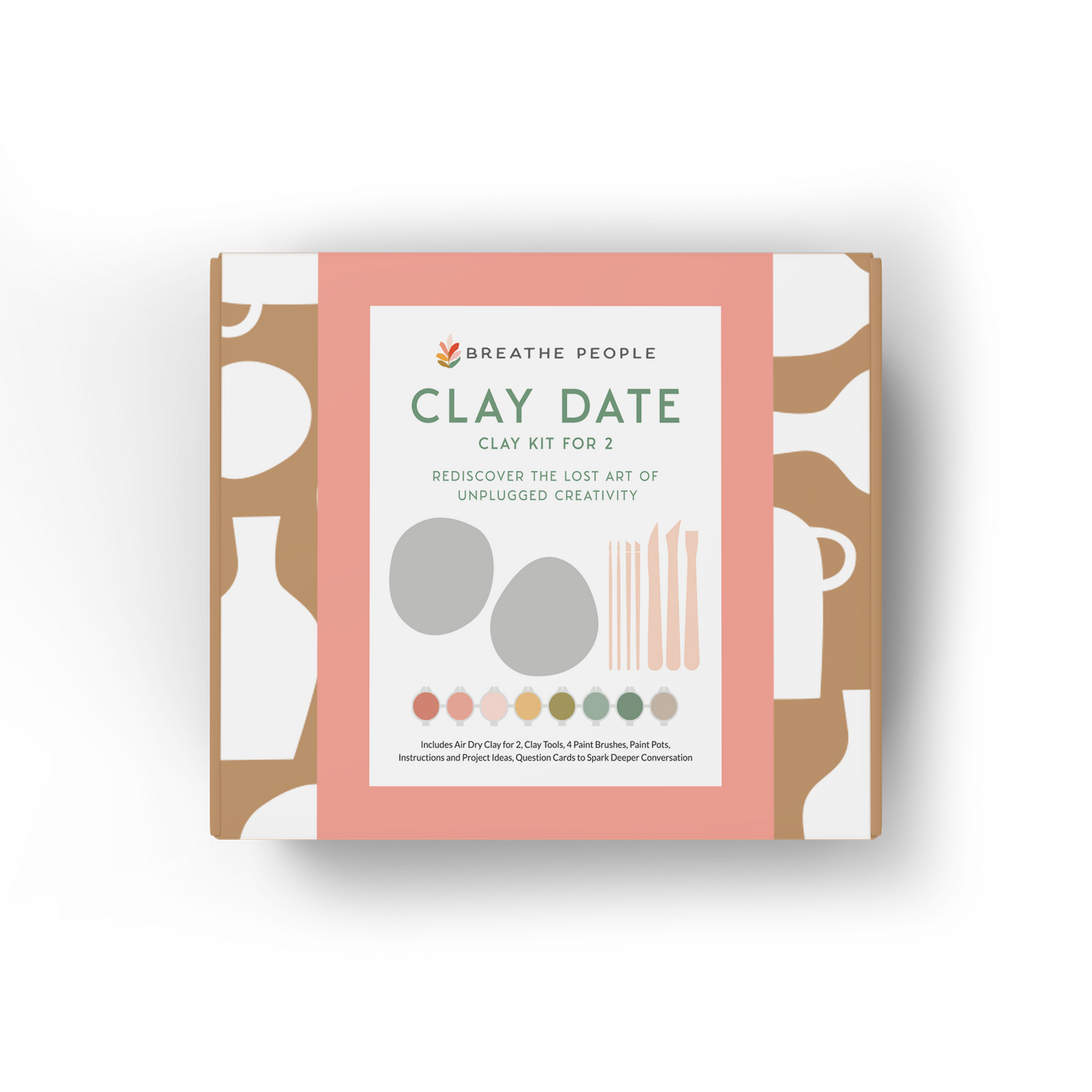Deluxe Clay Date Activity Kit – Air Dry Clay Craft Set for Two, Breathe People