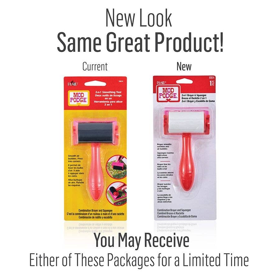 Mod Podge 2-n-1 Brayer & Squeegee Tool – Decoupage Smoothing Roller and Detail Press Tool