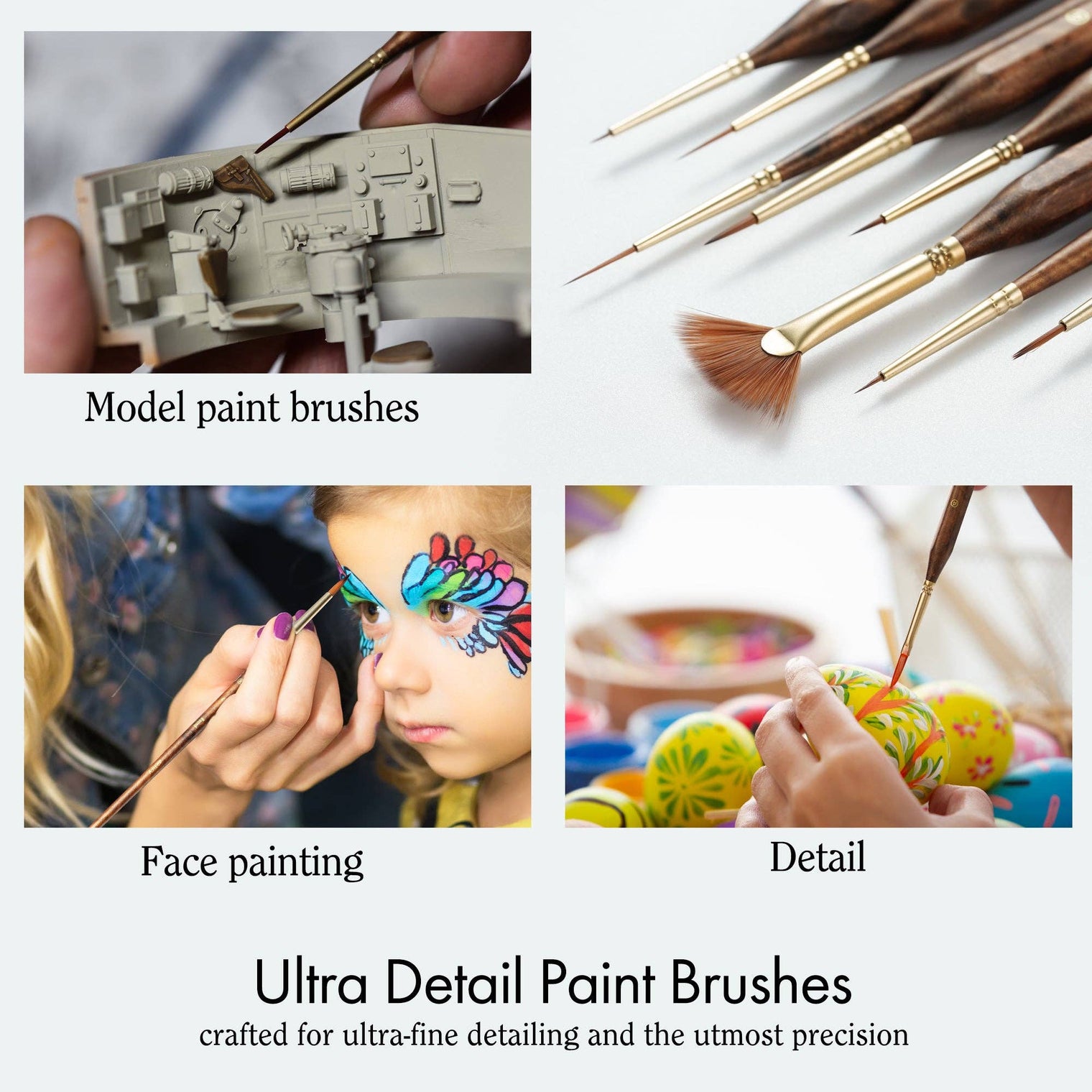 ARTIFY 10-Piece Ultra Detail Paint Brush Set with Case – Precision Brushes for Miniature & Fine Detail Painting