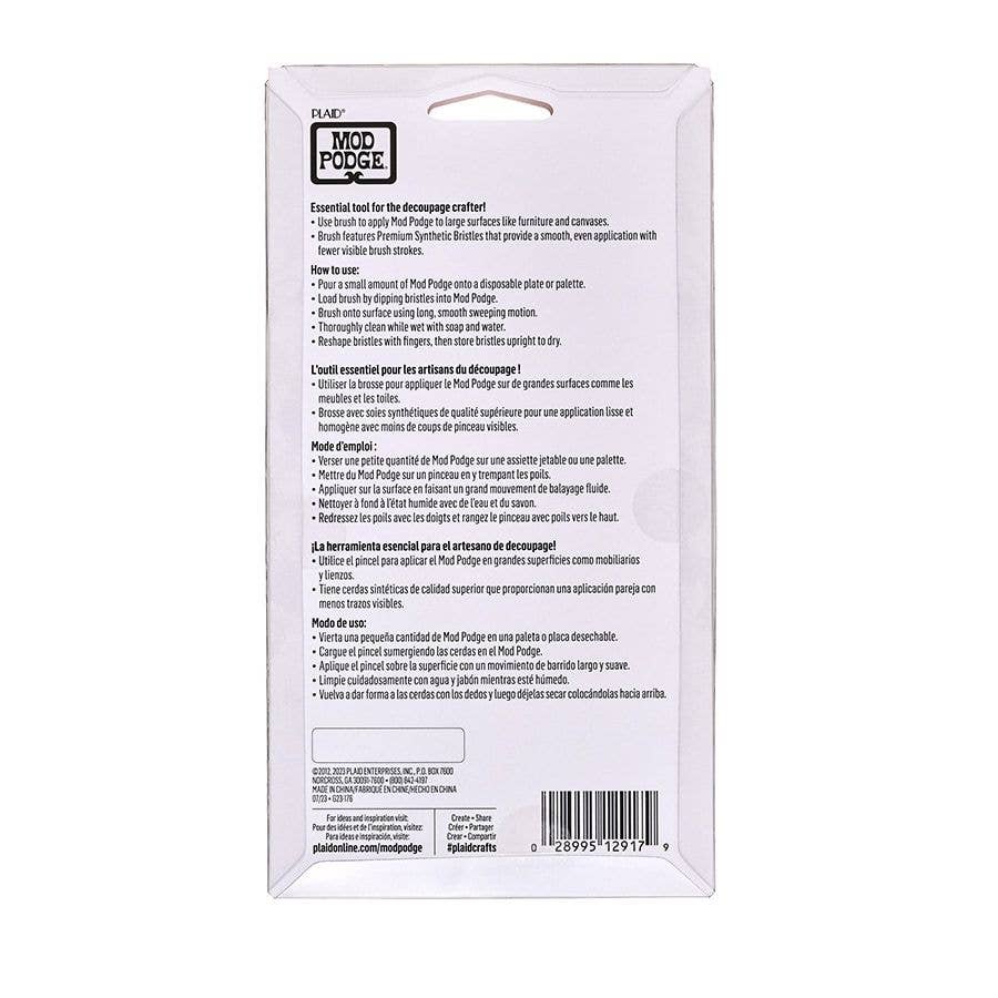 Mod Podge Large Decoupage Brush – 4" Premium Synthetic Flat Brush