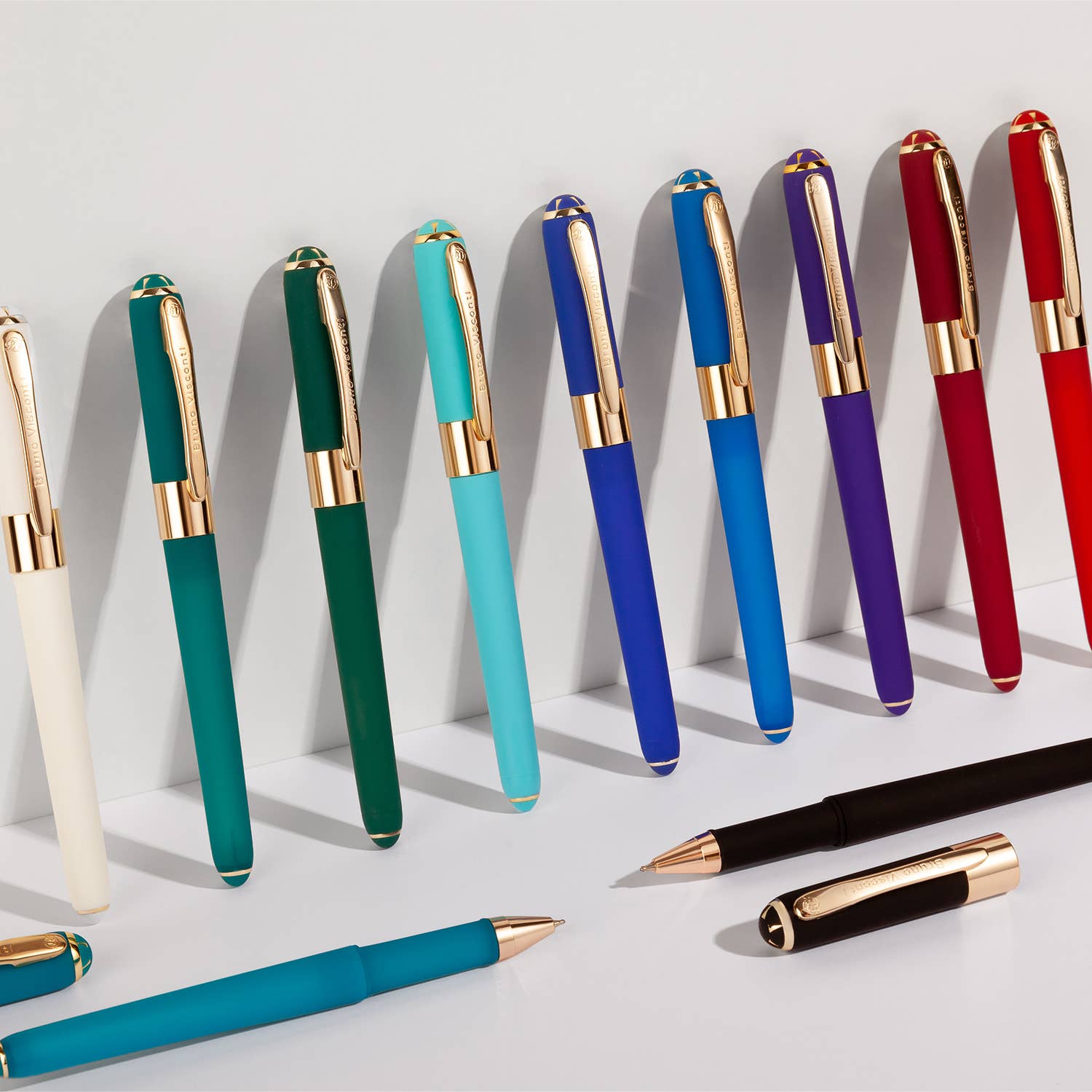 White Ballpoint Pen (Single Pen) – Soft Touch 0.5mm Black Ink, BV by Bruno Visconti Monaco
