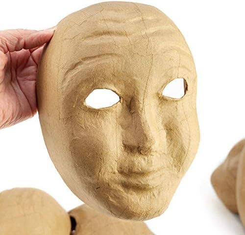 Paper Mache Blank Face Mask – 8" DIY Craft & Expression Mask