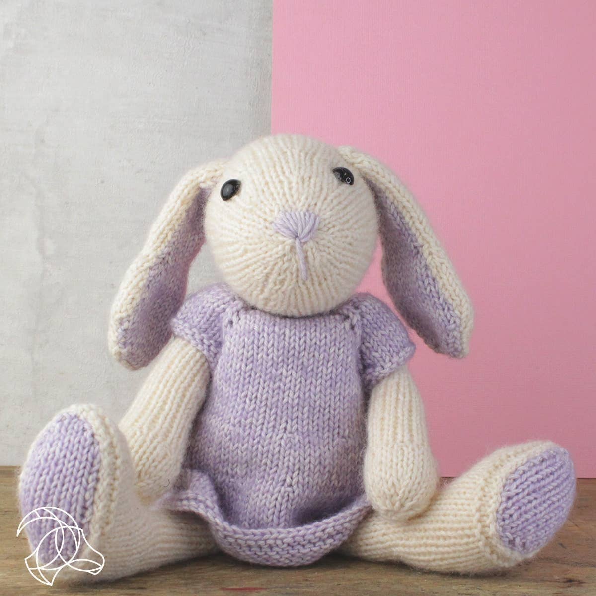 DIY Knitting Kit Chloe Hare – Animal Doll Knitting Kit (25 cm Height)- 3 mm Knitting Needles NOT Included