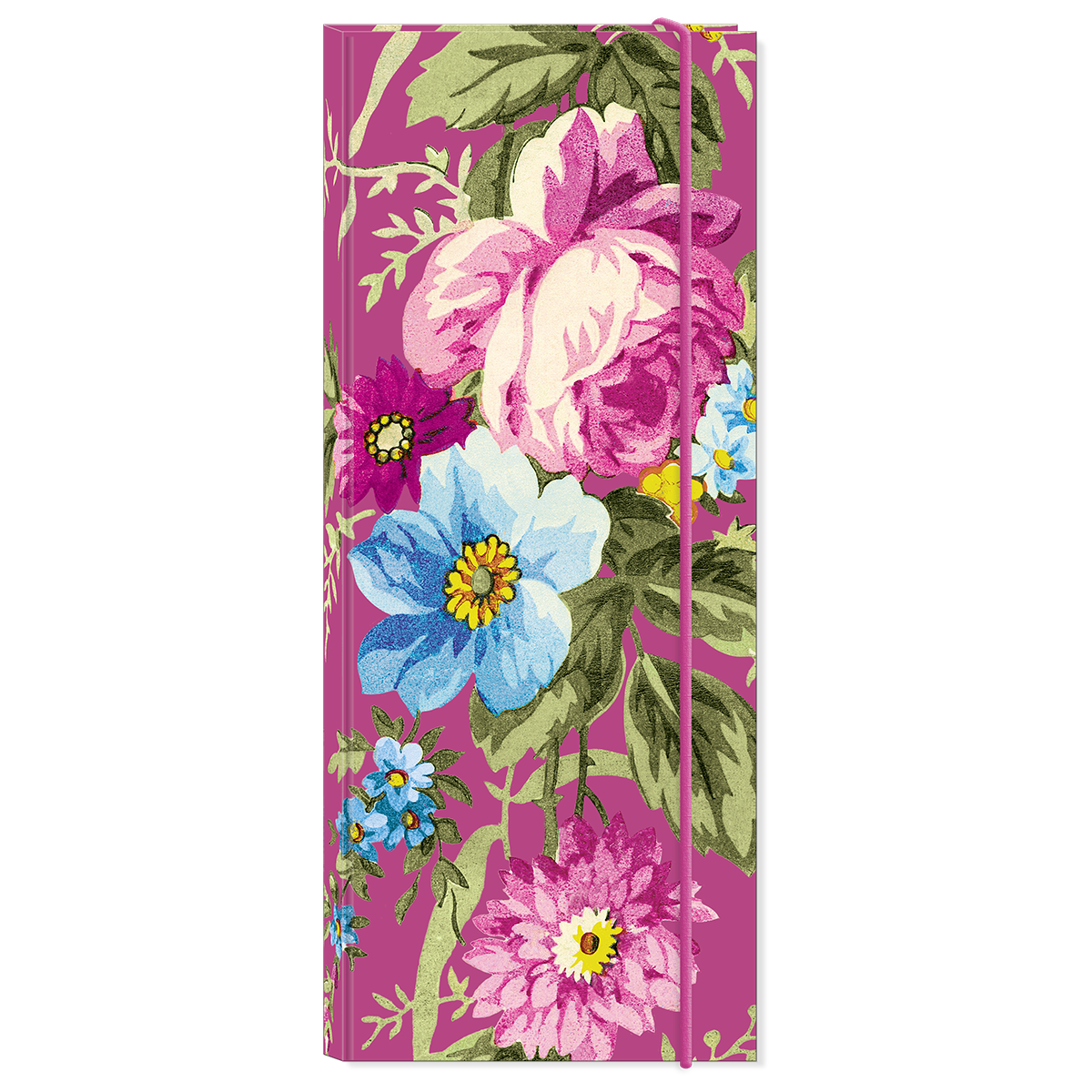 Notefolio with Pen Timeless Treasures Pink Floral by Punch Studio, Hardcover Folio with Notepad, Sticky Notes & Ballpoint Pen