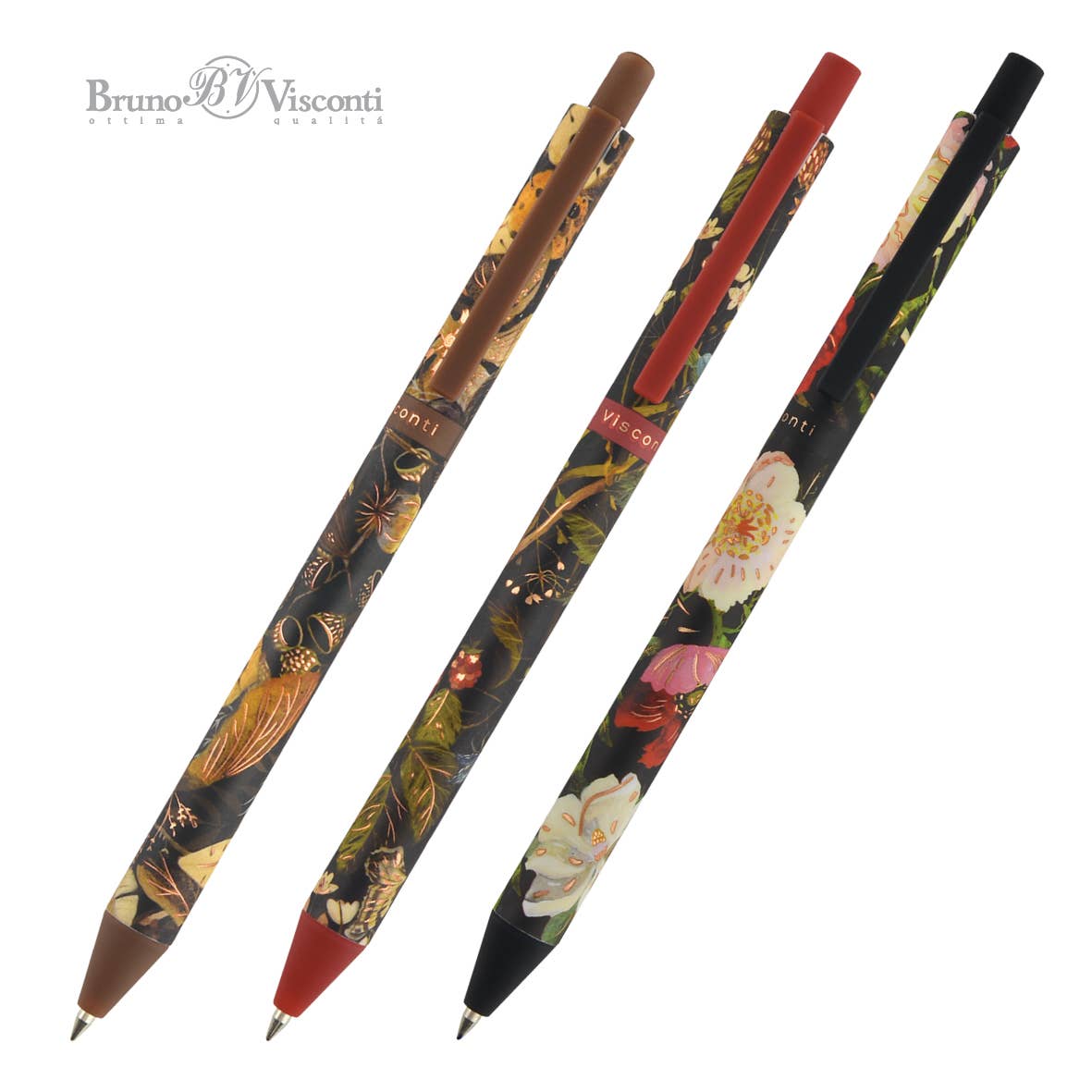 ArtClick Pen, Lush – (Single Pen) Soft Touch Click Ballpoint Pen .5mm Black Ink, BV by Bruno Visconti