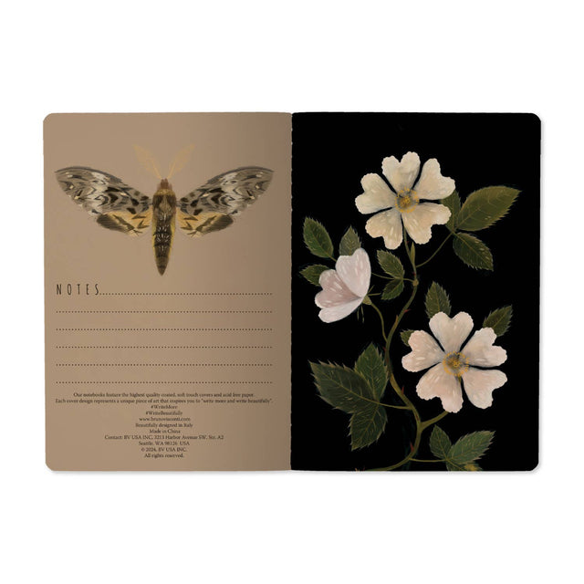 Night Garden Notebook – Ruled Journal 8.27 x 5.83 in, 40 Pages, BV by Bruno Visconti
