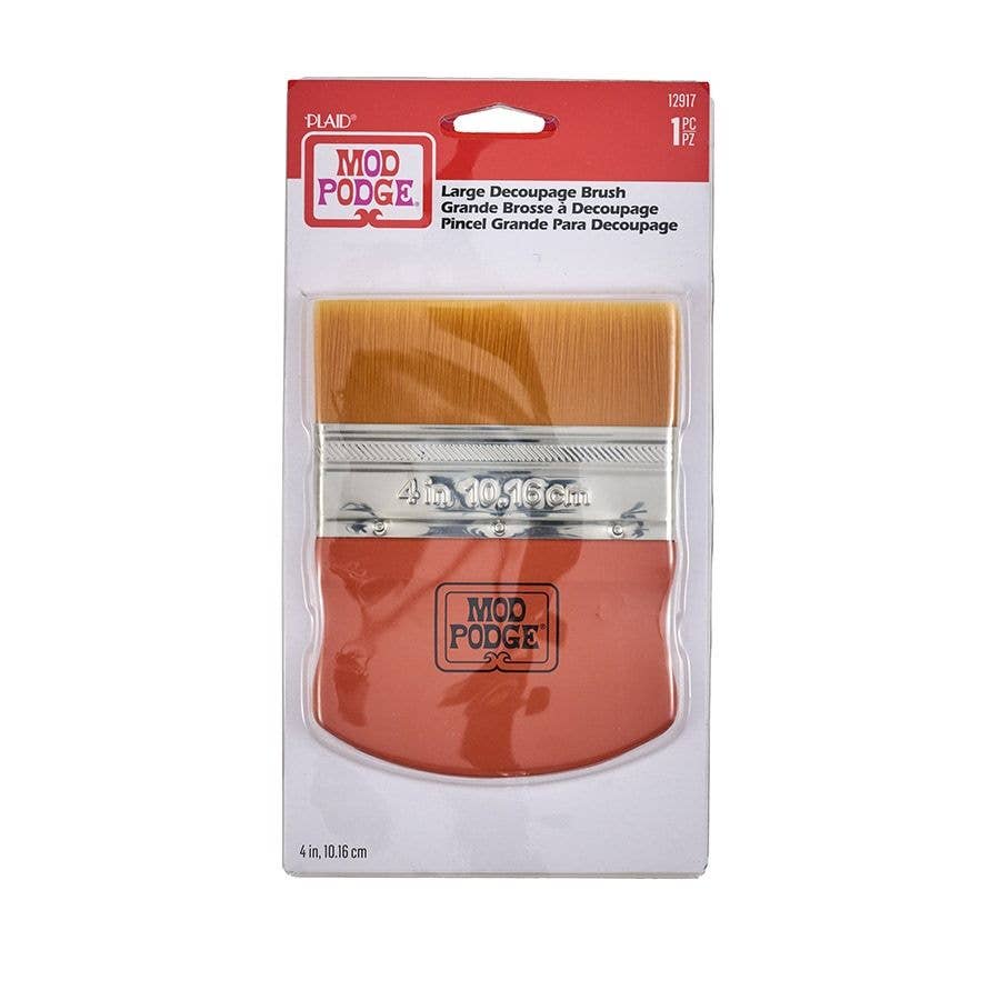 Mod Podge Large Decoupage Brush – 4" Premium Synthetic Flat Brush