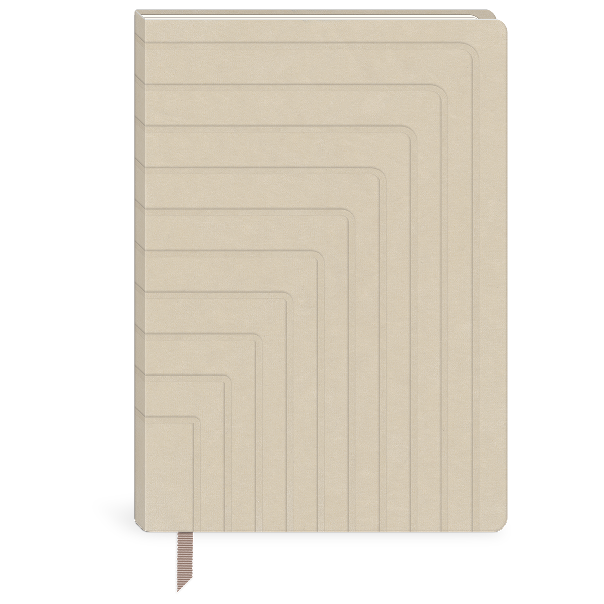 Fabric Journal Cream by Punch Studio, Velvet Hardcover Journal with Debossed Details & Ribbon Bookmark