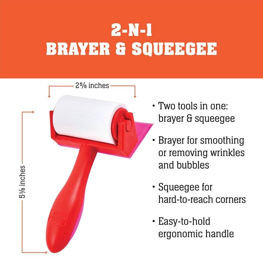 Mod Podge 2-n-1 Brayer & Squeegee Tool – Decoupage Smoothing Roller and Detail Press Tool
