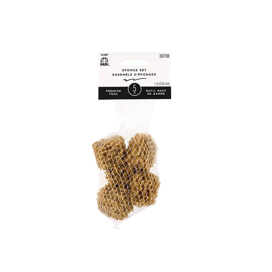 FolkArt Sponge Value Pack – Painting Tool Set (5 Piece Synthetic Sea Sponges)