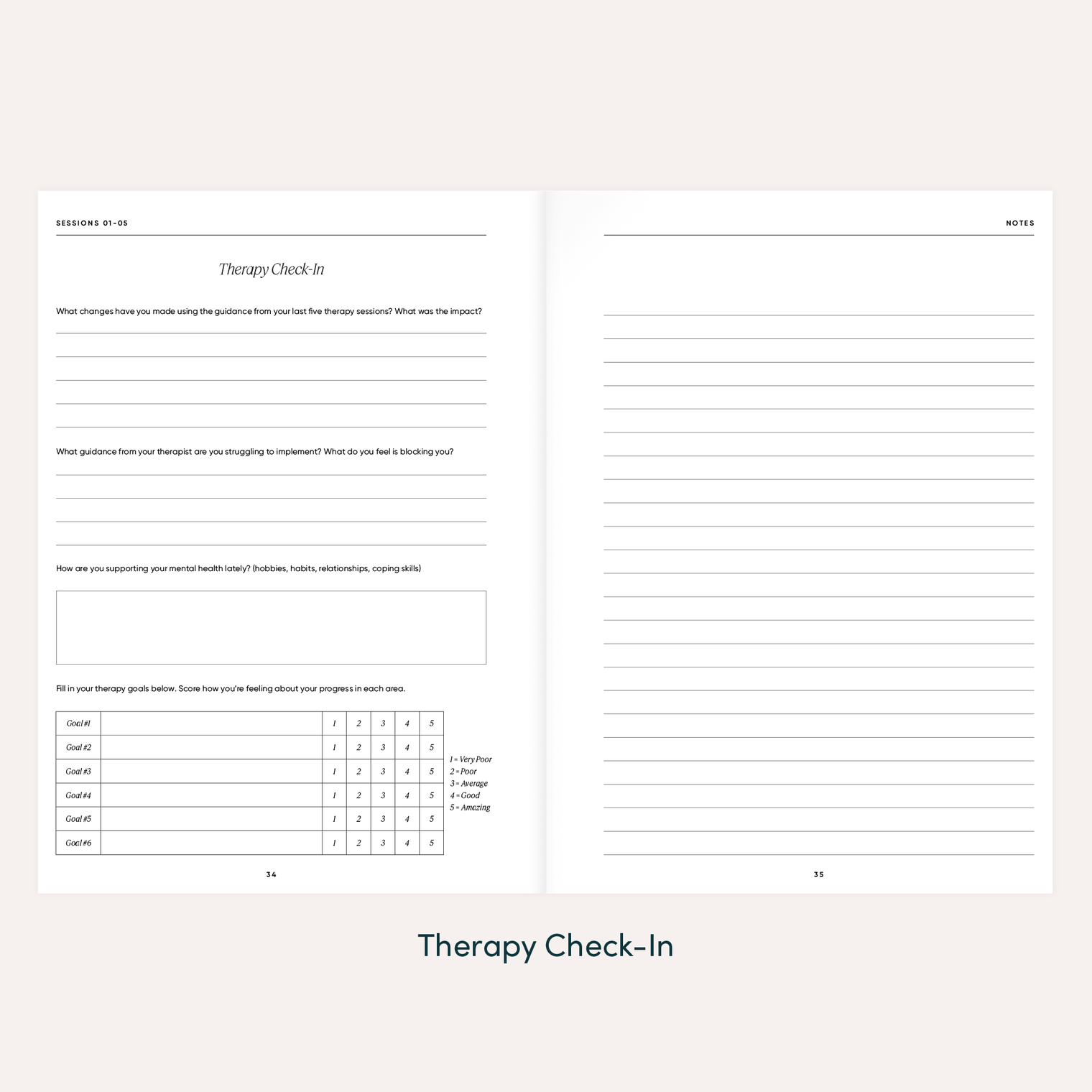 The Therapy Companion by Simple Self, Guided Therapy Journal for Session Notes, Reflection & Personal Growth