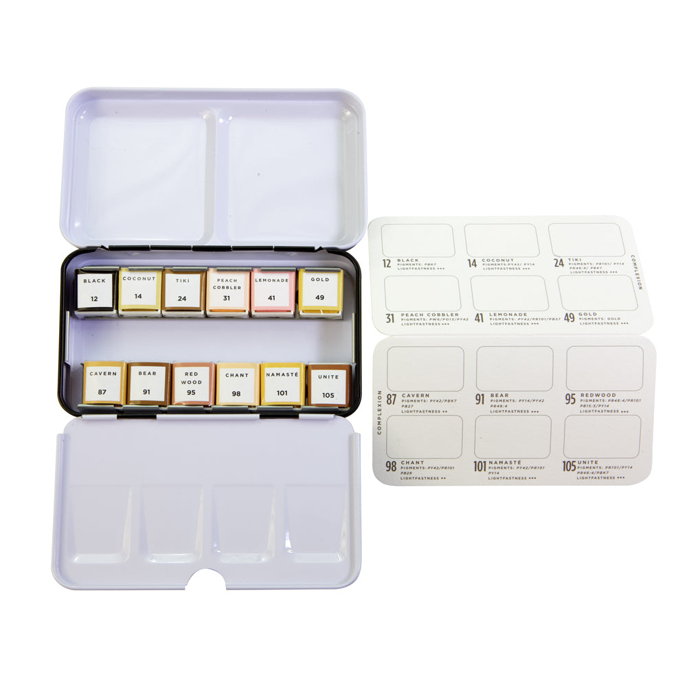 Art Philosophy Watercolor Confections – Complexion Watercolor Paint Set (12 Colors Tin)