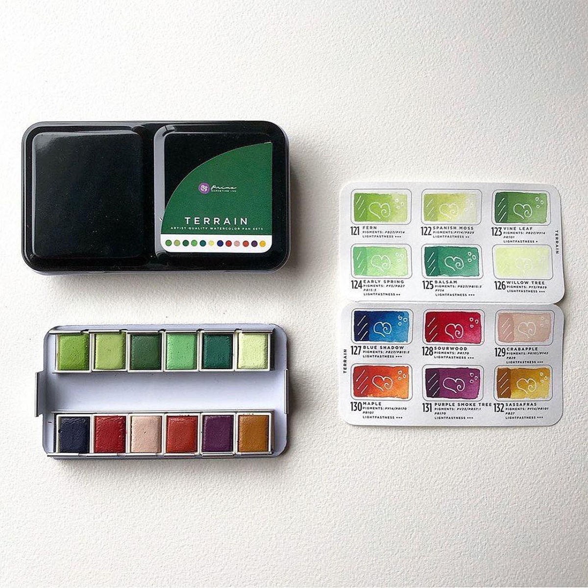 Art Philosophy Watercolor Confections – Terrain Watercolor Paint Set (12 Colors Tin)