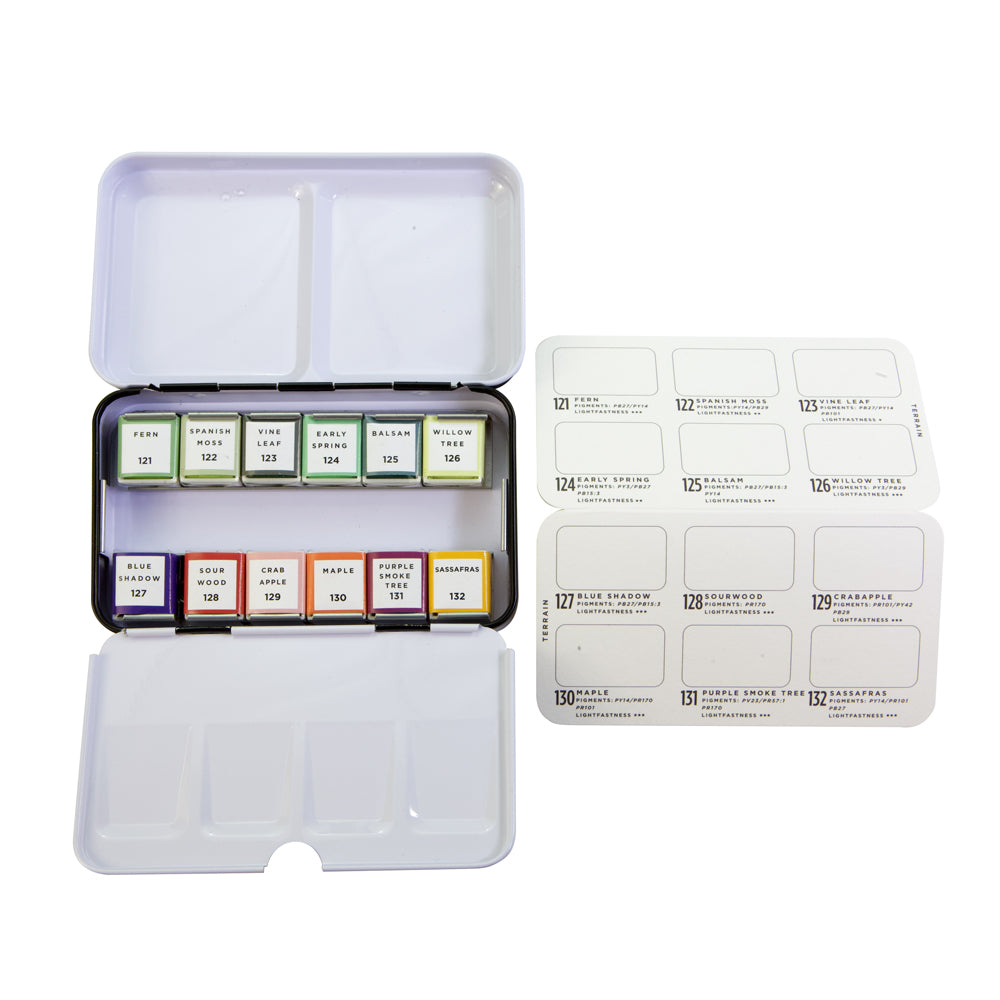 Art Philosophy Watercolor Confections – Terrain Watercolor Paint Set (12 Colors Tin)