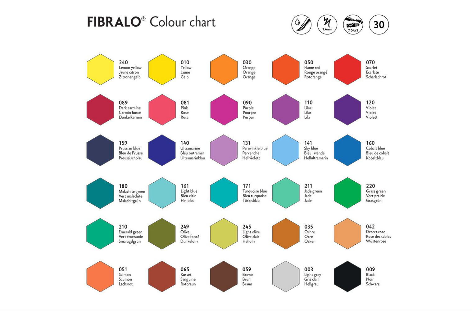 Caran d’Ache Set of 30 FIBRALO™ Fibre Pen Markers – Water-Soluble Felt Tip Pens in Metal Box