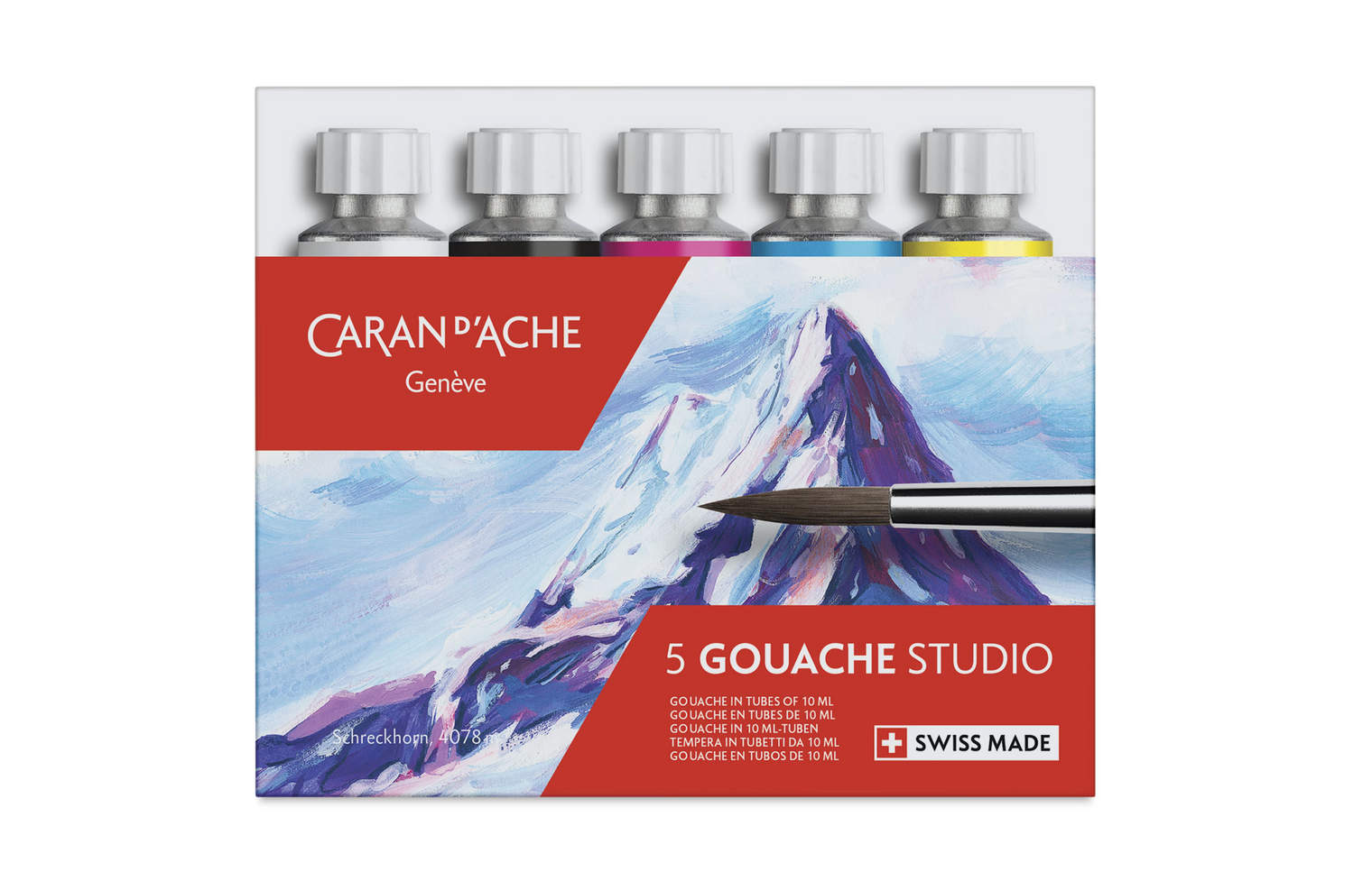 Caran d’Ache Gouache Studio Paint Box 5 x 10ml Tubes – Water-Based Gouache Set