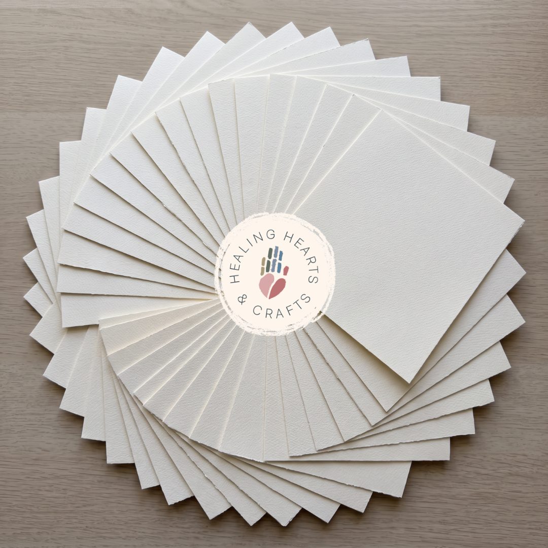 Healing Hearts & Crafts 300 GSM Cold Pressed 100% Cotton Watercolor Paper, 8.5 x 11 in, 25 Sheets
