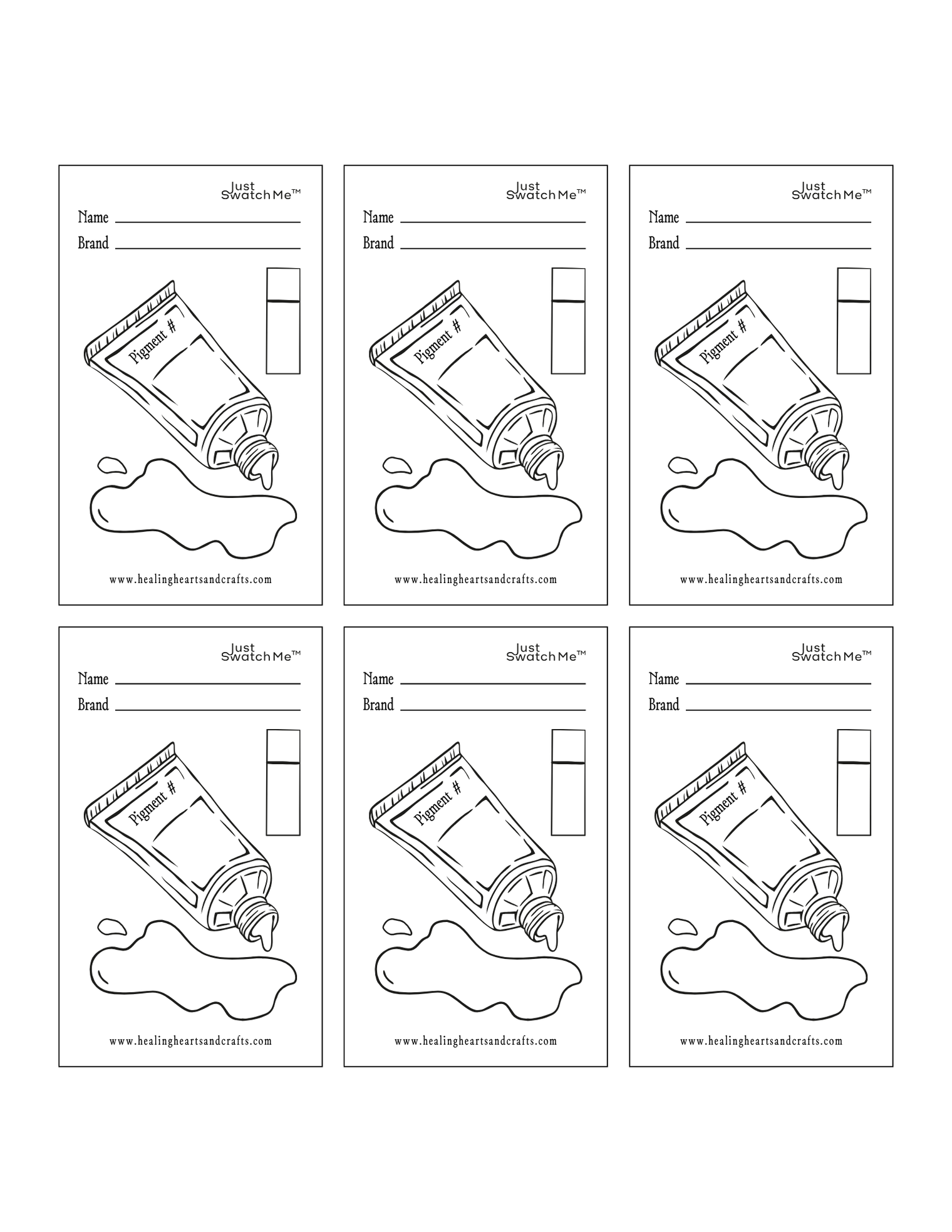 Just Swatch Me™ - Paint Swatch Card Template (Digital Downloads_ Style 09)