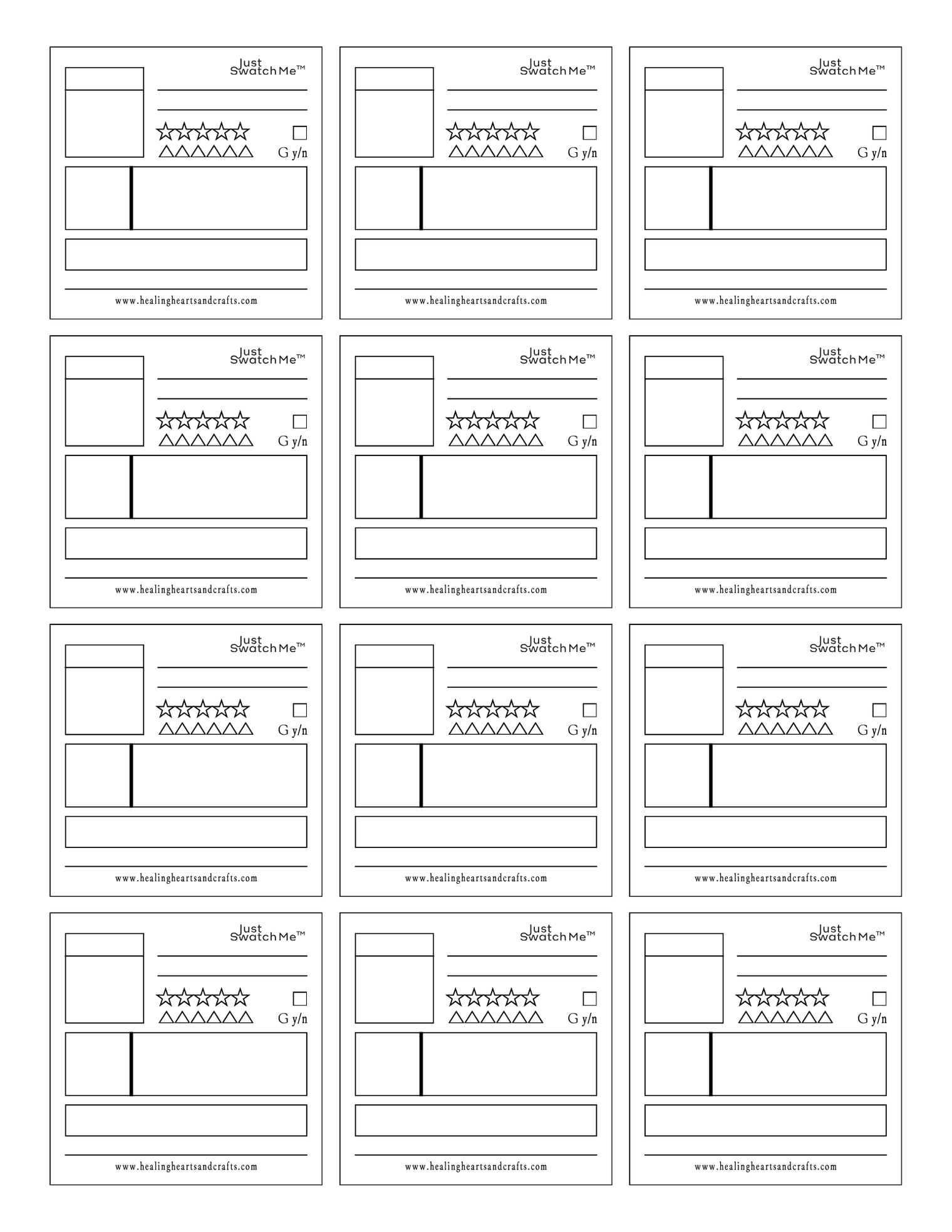 Just Swatch Me™ - Paint Swatch Card Template (Digital Downloads_ Style 10)
