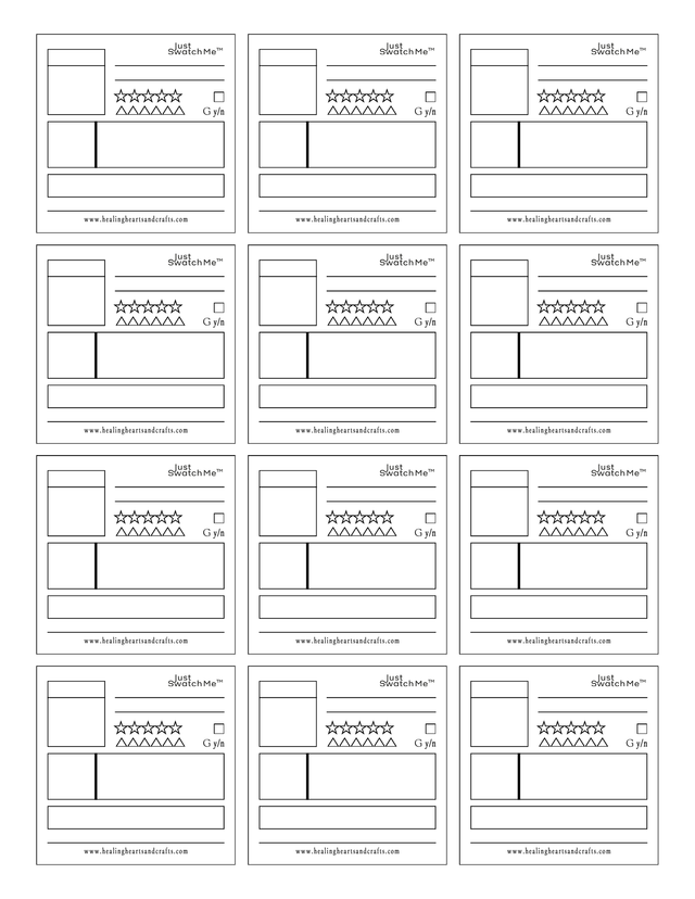 Just Swatch Me™ - Paint Swatch Card Template (Digital Downloads_ Style 10)