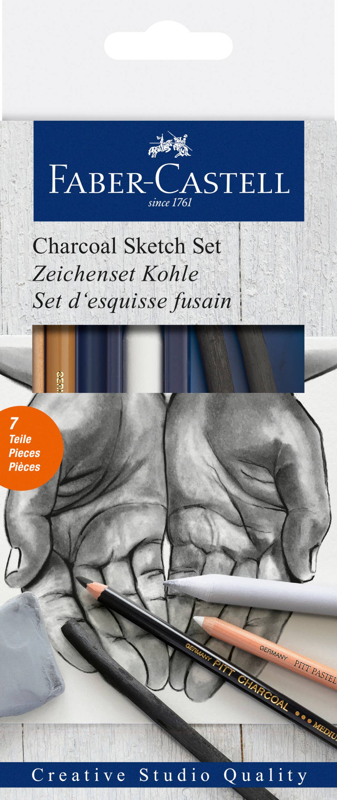7-Piece Professional Charcoal Sketch Set for Drawing, by Faber-Castell