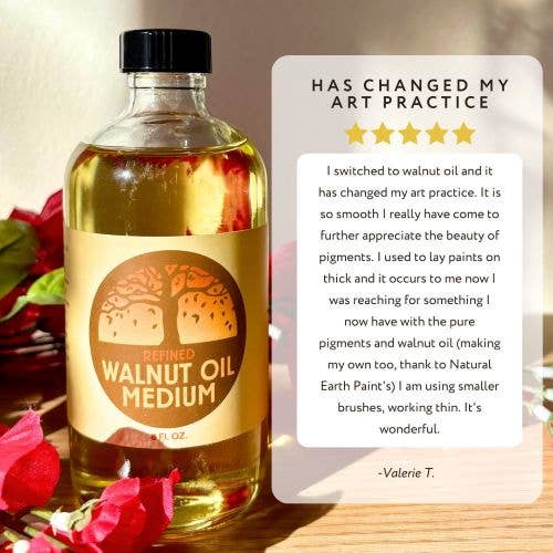 Organic Walnut Oil – 8 oz Refined Artist Medium, by Natural Earth Paint