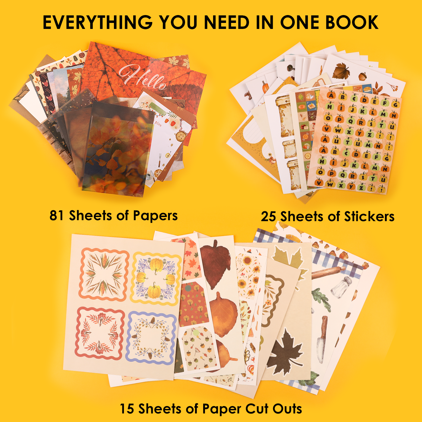 Autumn Palette Collage Activity Book – 200+ Pages Seasonal Mixed Media Book
