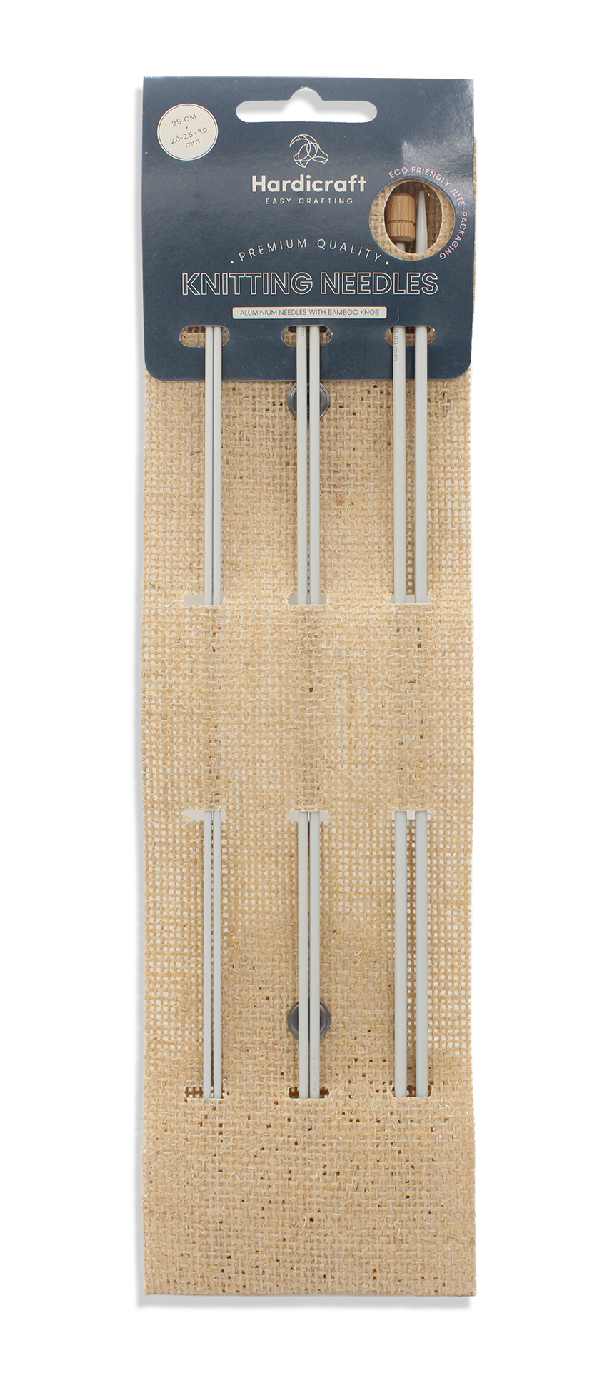 DIY Haberdashery - Aluminum Knitting Needle Set, US Sizes 0, 1.5 & 2.5, 9.8 Inch Knitting Needles with Bamboo Knobs