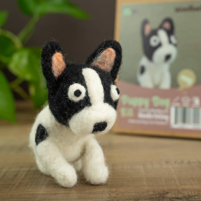 DIY Needle Felting Kit, Puppy Dog – Beginner Wool Craft Kit by Woolbuddy