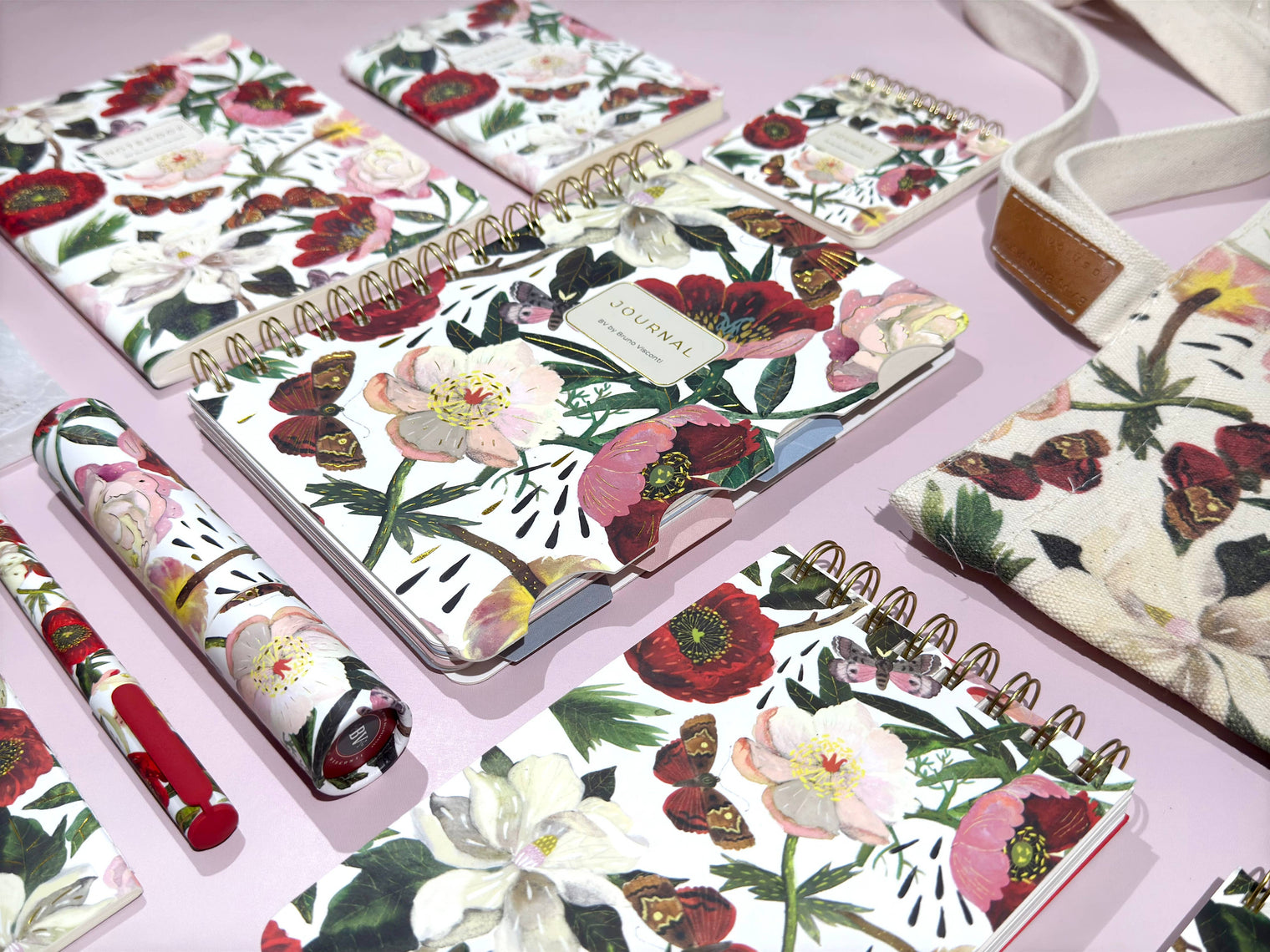 Peonies Notebook – Ruled Journal 8.27 x 5.83 in, 40 Pages, BV by Bruno Visconti