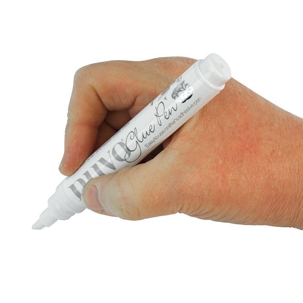 Nuvo Flat Tip Glue Pen – Medium, Clear-Drying Adhesive, Felt Nib Applicator