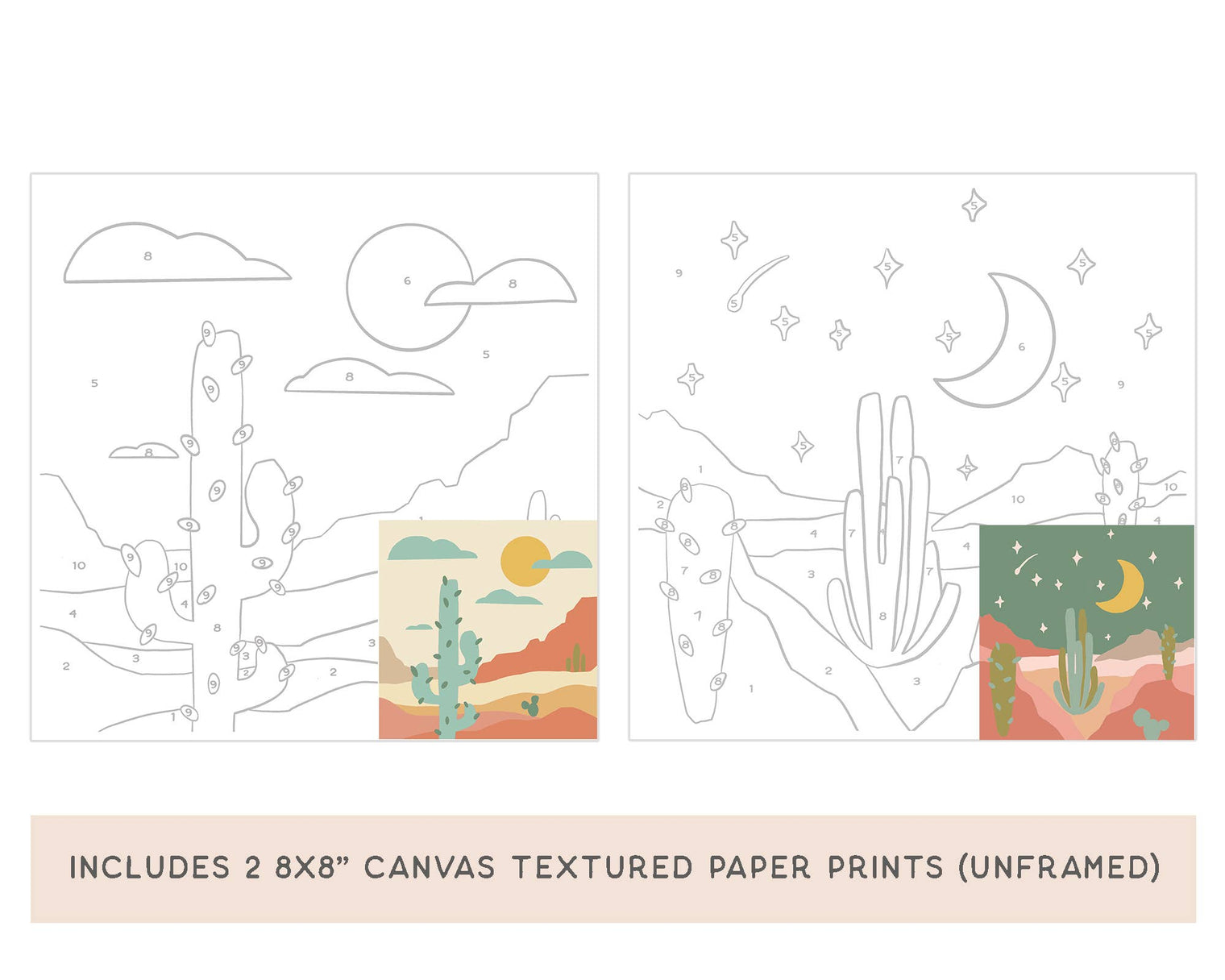 Zen Desert Meditative Paint by Number Kit – Easel Gift Set, Breathe People