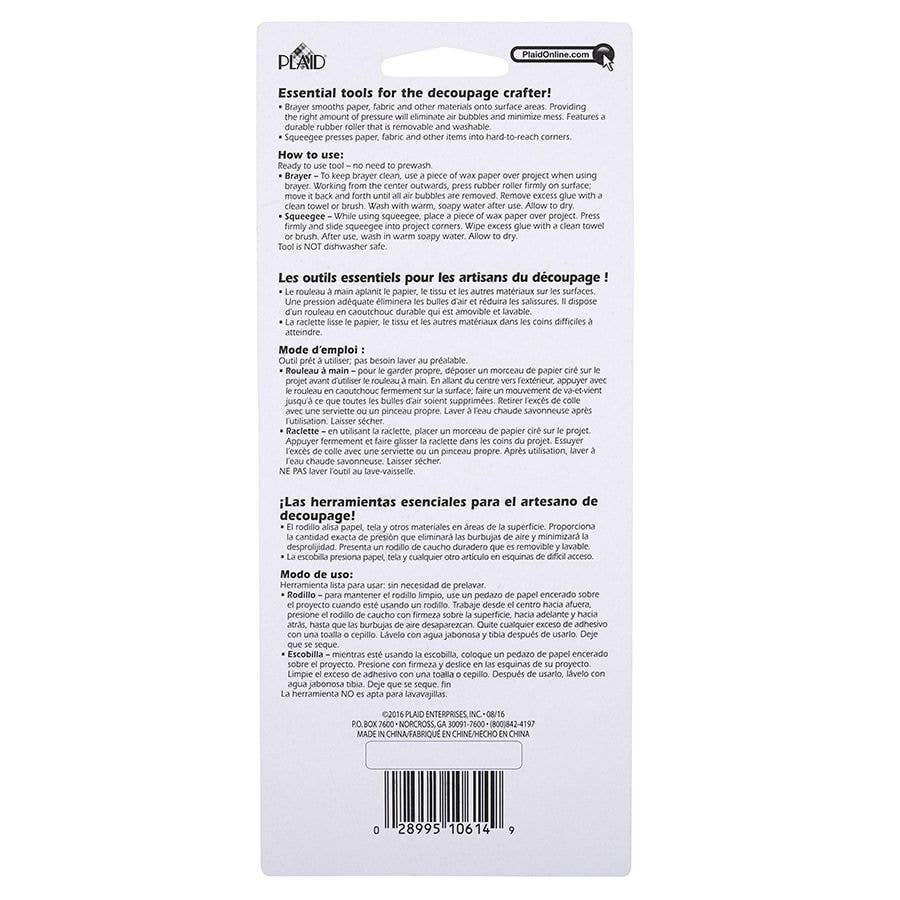 Mod Podge 2-n-1 Brayer & Squeegee Tool – Decoupage Smoothing Roller and Detail Press Tool