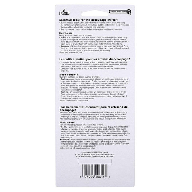 Mod Podge 2-n-1 Brayer & Squeegee Tool – Decoupage Smoothing Roller and Detail Press Tool